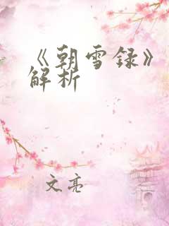《朝雪录》剧情解析
