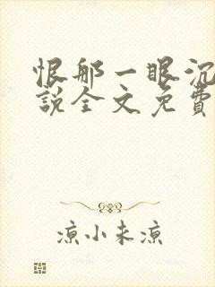 恨那一眼沉沦小说全文免费阅读无弹窗