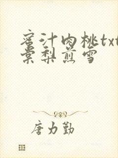 蜜汁肉桃txt棠梨煎雪