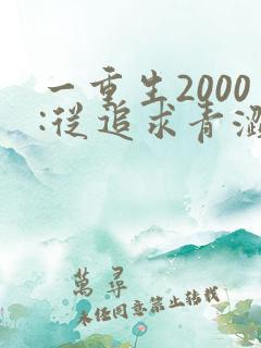 一重生2000:从追求青涩校花同桌开始