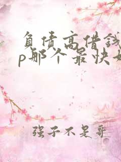 负债高借钱app那个最快好通过