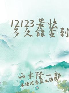 12123最快多久能查到违章
