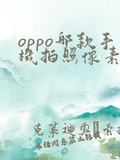 oppo哪款手机拍照像素最好