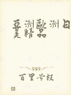 亚洲欧洲日韩欧美精品