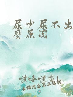 尿少尿不出是什么原因