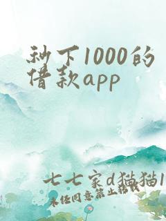 秒下1000的借款app