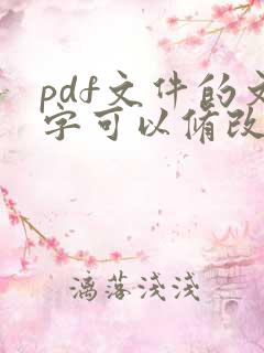 pdf文件的文字可以修改吗