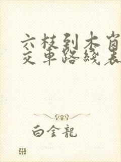 六枝到木岗的公交车路线表