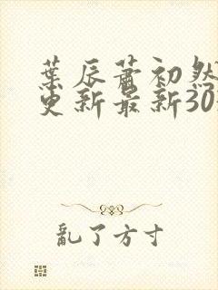 叶辰萧初然刚刚更新最新3030章