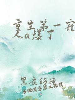 重生第一宠:夫人a爆了