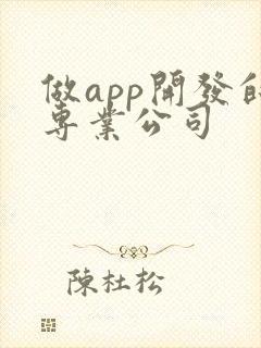 做app开发的专业公司