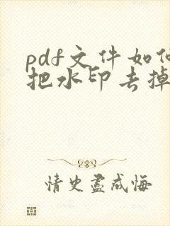 pdf文件如何把水印去掉
