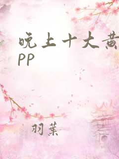 晚上十大黄台app