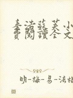 秦浩苏芙小说免费阅读全文最新章节