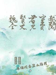 魏贤君穿越小说全文免费阅读