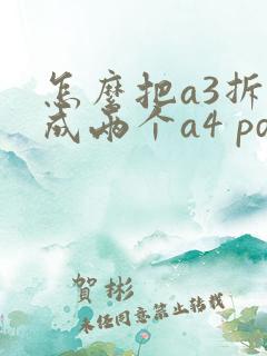 怎么把a3拆分成两个a4 pdf