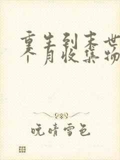 重生到末世前一个月收集物资的小说