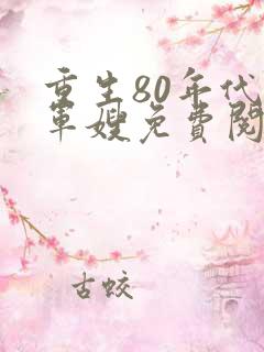 重生80年代当军嫂免费阅读