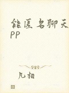 能匿名聊天的app