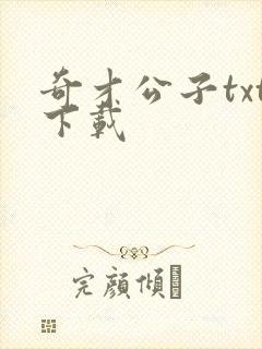 奇才公子txt下载