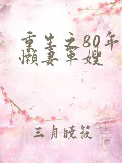 重生之80年代懒妻军嫂