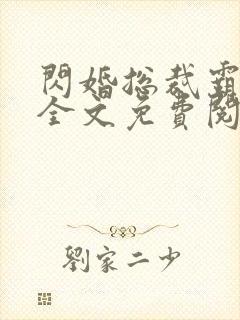 闪婚总裁霸道宠全文免费阅读