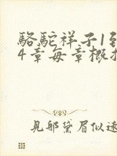 骆驼祥子1到24章每章概括