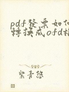 pdf发票如何转换成ofd格式