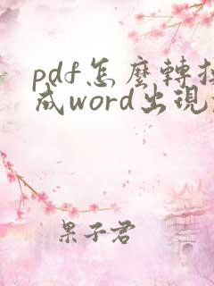 pdf怎么转换成word出现乱码怎么办