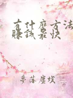 有什么方法可以赚钱最快