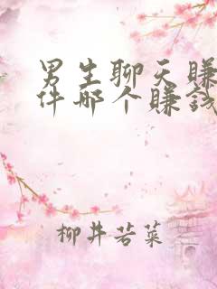 男生聊天赚钱软件哪个赚钱多又快