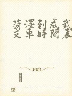 菏泽到成武的公交车时间表