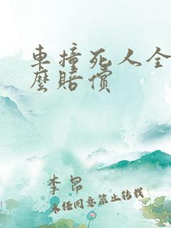 车撞死人全责怎么赔偿