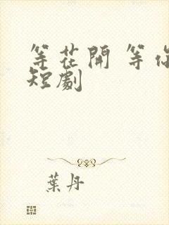 等花开 等你归短剧