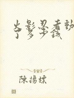 火影忍者动漫花了多少钱