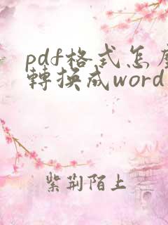 pdf格式怎么转换成word文档