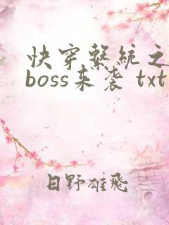 快穿系统之反派boss来袭 txt下载