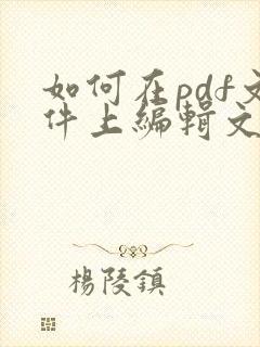 如何在pdf文件上编辑文字