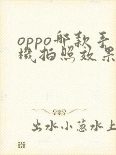 oppo哪款手机拍照效果最好