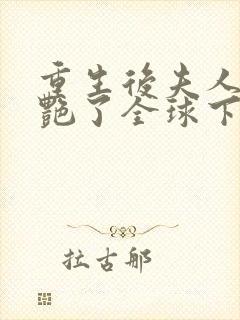 重生后夫人她惊艳了全球下载txt