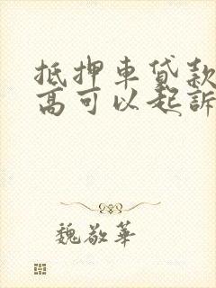 抵押车贷款利息高可以起诉吗