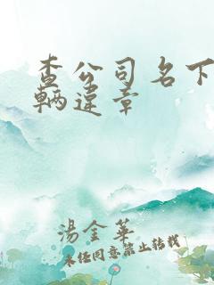 查公司名下的车辆违章