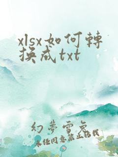 xlsx如何转换成txt
