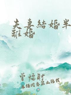 夫妻结婚半年就离婚