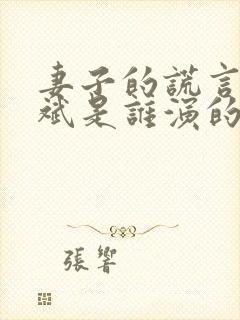 妻子的谎言江一斌是谁演的