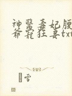 神医毒妃腹黑王爷宠狂妻txt下载