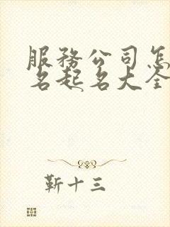 服务公司怎么取名起名大全