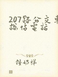 207路公交车总站电话