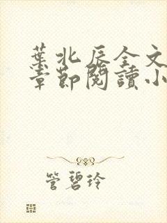 叶北辰全文最新章节阅读小说