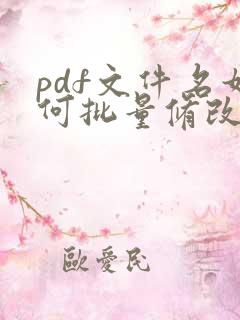 pdf文件名如何批量修改